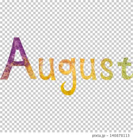 綺麗な水彩模様のAugustのアイコンのイメージのイラスト 140878113
