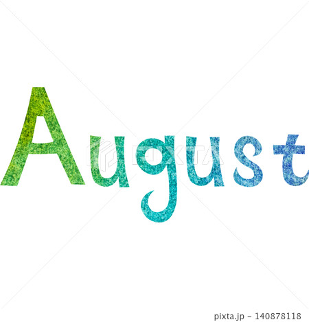 綺麗な水彩模様のAugustのアイコンのイメージのイラスト 140878118