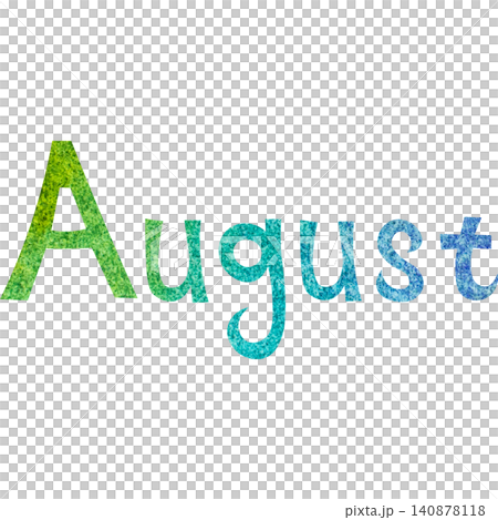 綺麗な水彩模様のAugustのアイコンのイメージのイラスト 140878118