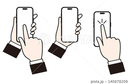 スマホを操作する手　ビジネスマン編 140878209