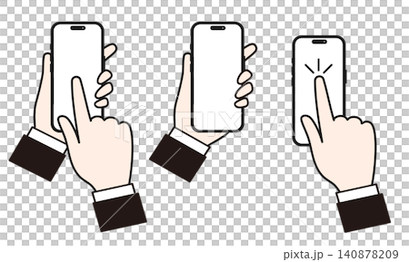 スマホを操作する手　ビジネスマン編 140878209