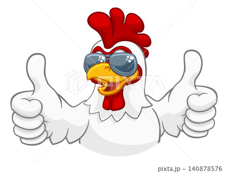Chicken Rooster Cockerel Bird Sunglasses Cartoon Chicken Rooster Cockerel Bird Sunglasses Cartoon 140878576