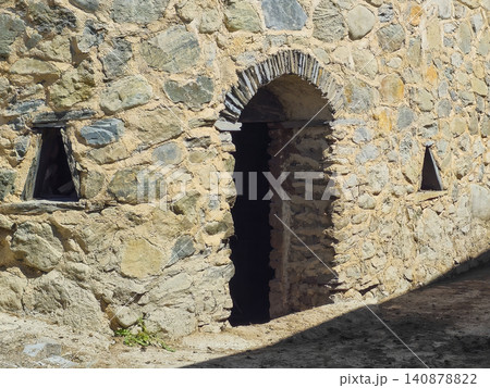 Entrance the first (ground) floor of a traditional Svan residential complex Entrance the first (ground) floor of a traditional Svan residential complex 140878822