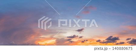 Dramatic panorama sky with cloud on twilight time. 140880675