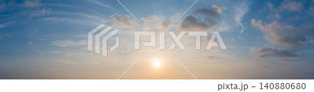 Dramatic panorama sky with cloud on sunrise and sunset time. Dramatic panorama sky with cloud on sunrise and sunset time. 140880680