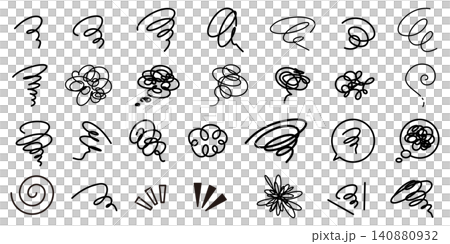 A set of handwritten-style scribble icons representing confusion, unease, and stress. A set of handwritten-style scribble icons representing confusion, unease, and stress. 140880932