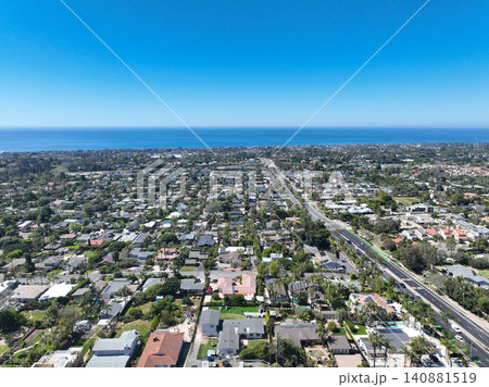 Aerial view of Encinitas town in San Diego, California Aerial view of Encinitas town in San Diego, California 140881519