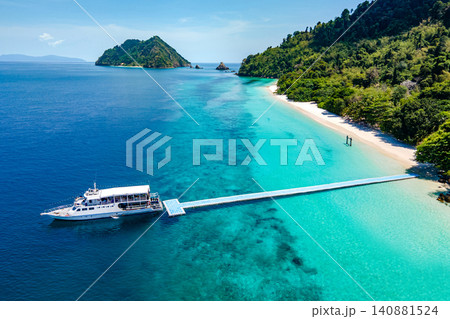 Aerial drone view of tropical landscape over Madam Beach of Nyaung Oo Phee Island in Myanmar Aerial drone view of tropical landscape over Madam Beach of Nyaung Oo Phee Island in Myanmar 140881524