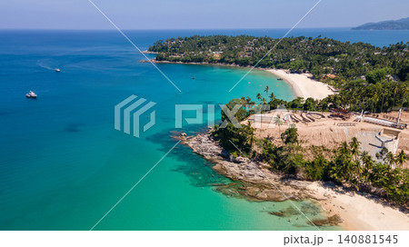 Aerial top view of Surin beach and Pansea Beach in Phuket, Thailand Aerial top view of Surin beach and Pansea Beach in Phuket, Thailand 140881545