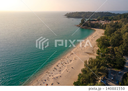 Aerial top view of Surin beach in Phuket, Thailand Aerial top view of Surin beach in Phuket, Thailand 140881550