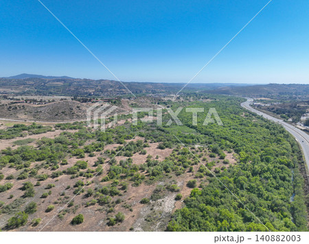 Aerial view of Fallbrook, Rainbow Crest, Rainbow Ridge San Diego County California 140882003
