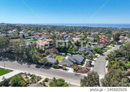 Aerial view of Encinitas town in San Diego, California Aerial view of Encinitas town in San Diego, California 140882029