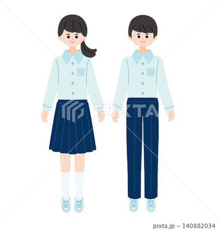 Yシャツを着た男女の学生 140882034