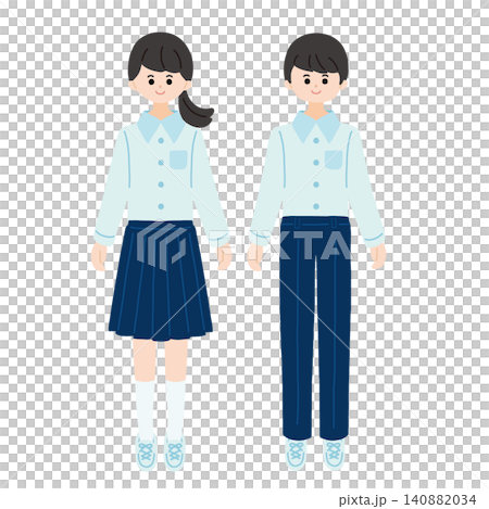 Yシャツを着た男女の学生 140882034
