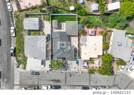 Aerial view of Lemon Grove neighborhood of San Diego, California. 140882133