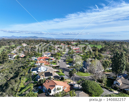 Aerial vierw over a golf course in Solana Beach, San Diego, California Aerial vierw over a golf course in Solana Beach, San Diego, California 140882257