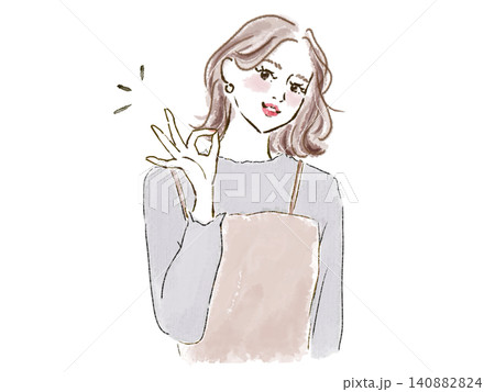 笑顔でOKサインをする女性 笑顔でOKサインをする女性 140882824
