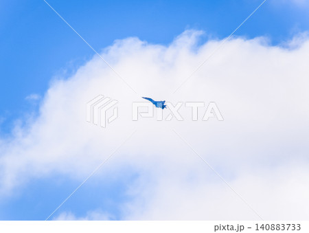 fighter flying in the sky. Military aircraft of the 4th generation fighter flying in the sky. Military aircraft of the 4th generation 140883733