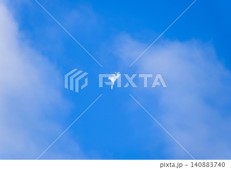 fighter flying in the sky. Military aircraft of the 4th generation fighter flying in the sky. Military aircraft of the 4th generation 140883740