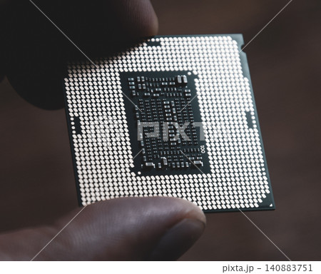 The processor is a desktop computer in hand. Inspect the CPU contacts before installing 140883751