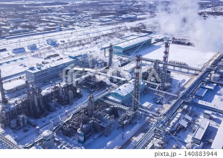 top view of the oil refinery top view of the oil refinery 140883944