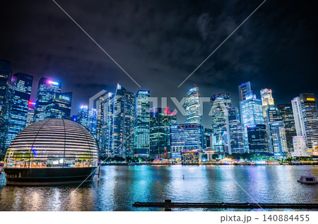 シンガポールマリーナベイの夜景 シンガポールマリーナベイの夜景 140884455