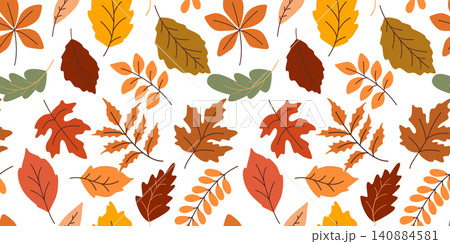 Warm and cozy autumn seamless foliage pattern Warm and cozy autumn seamless foliage pattern 140884581