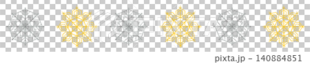 Silver and gold mixed snowflake line border decoration with transparent background. Silver and gold mixed snowflake line border decoration with transparent background. 140884851