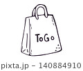 Takeaway Delivery Bag Hand Drawn Doodle Clipart 140884910