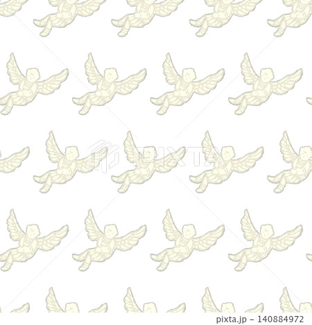 Flying angel side view seamless pattern for winter 140884972