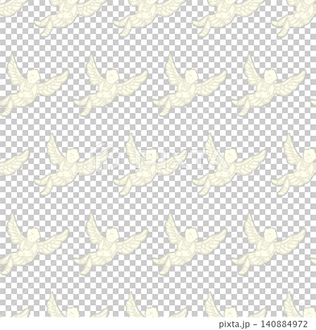 Flying angel side view seamless pattern for winter 140884972