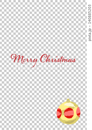 大きな丸模様のオーナメントのイラスト入り縦型クリスマスカード 大きな丸模様のオーナメントのイラスト入り縦型クリスマスカード 140885203
