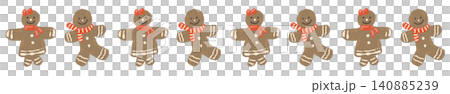 A dynamic dividing line featuring gingerbread man cookies running actively. A dynamic dividing line featuring gingerbread man cookies running actively. 140885239