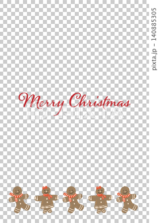 A vertical Christmas card template with a simple gingerbread man cookie line decoration. A vertical Christmas card template with a simple gingerbread man cookie line decoration. 140885305