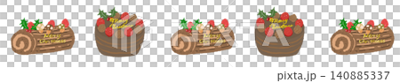 A delicious-looking Christmas decoration border featuring chocolate cakes and Bûche de Noël. A delicious-looking Christmas decoration border featuring chocolate cakes and Bûche de Noël. 140885337
