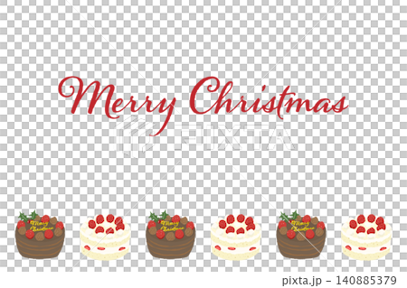 A horizontal Christmas card template featuring line decorations of various types of Christmas cakes. A horizontal Christmas card template featuring line decorations of various types of Christmas cakes. 140885379