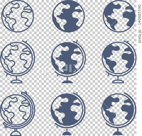 A set of stylized globe symbols and globe icon materials. A set of stylized globe symbols and globe icon materials. 140885590