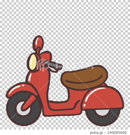 紅色滑板車插畫 紅色滑板車插畫 140885680