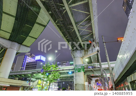 大阪夜景 阿波座 阪神高速 阿波座JCT 大阪府大阪市 大阪夜景 阿波座 阪神高速 阿波座JCT 大阪府大阪市 140885955