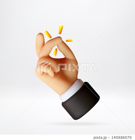 3d businessman hand snapping fingers. 3d businessman hand snapping fingers. 140886070