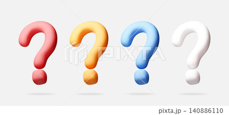 Set of colorful 3D question mark icons Set of colorful 3D question mark icons 140886110