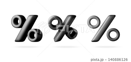 Black 3D percent signs isolated Black 3D percent signs isolated 140886126