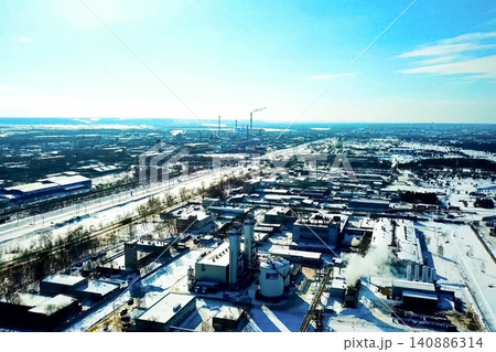top view of the oil refinery top view of the oil refinery 140886314