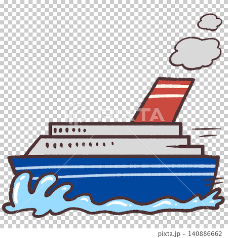 一艘船橫渡大海的插圖 一艘船橫渡大海的插圖 140886662
