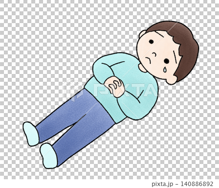涙を流す男性の手描きイラスト 涙を流す男性の手描きイラスト 140886892