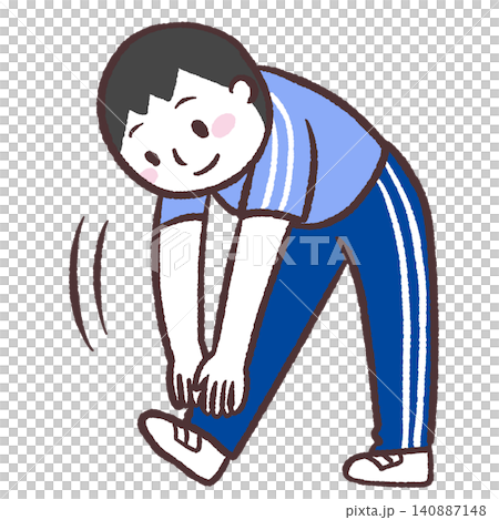 Illustration of a man doing stretching exercises Illustration of a man doing stretching exercises 140887148