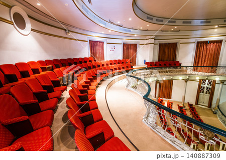 Interior view of Dom Pedro V Theatre, built in the 19th century, is one of the sites of the Historic Centre of Macau, The place is part of the UNESCO World Heritage. 140887309