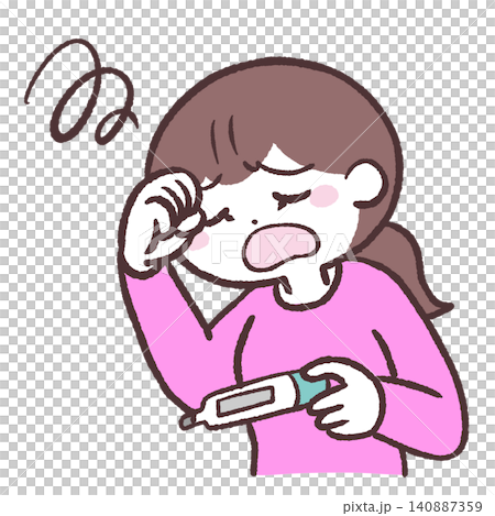 發燒女子的插圖 140887359