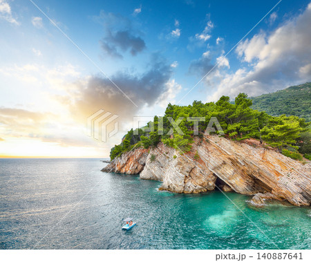 Amazing View of the cliffs from Castello fortress in Petrovac. Amazing View of the cliffs from Castello fortress in Petrovac. 140887641