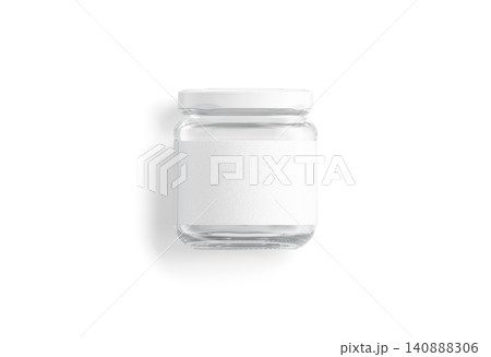 Blank small glass jar with white label mockup png, transparent background, 3d rendering. Empty translucent storage dishware mock up cut out. Clear jar with sticker for caviar or sauce template. Blank small glass jar with white label mockup png, transparent background, 3d rendering. Empty translucent storage dishware mock up cut out. Clear jar with sticker for caviar or sauce template. 140888306